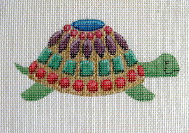 1222 Jewel Box Turtle 5 x 7 13 Mesh Jane Nichols Needlepoint