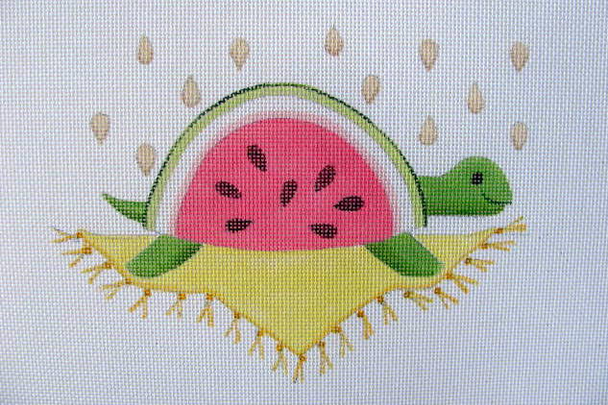 1208 August Melon Turtle 6 x 8 18 Mesh Jane Nichols Needlepoint