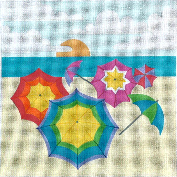 913 Umbrellas 13 Mesh 14 x 14 Jane Nichols Needlepoint