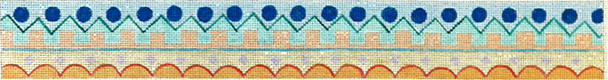 L785 Geometric-Pastel,Jewel,Neut 13 Mesh 2.5 x 20 Luggage Straps  Set of 3 Jane Nichols Needlepoint