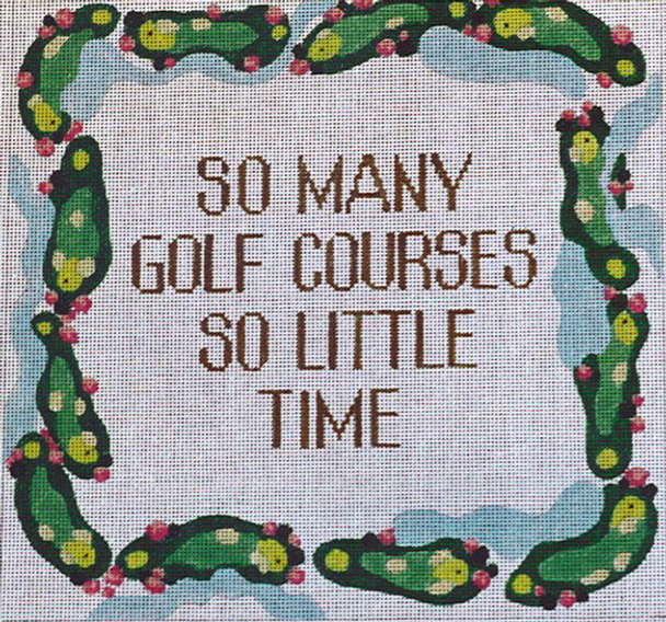 P534 So Many 12 x 12 13 Mesh Golf Jane Nichols Needlepoint