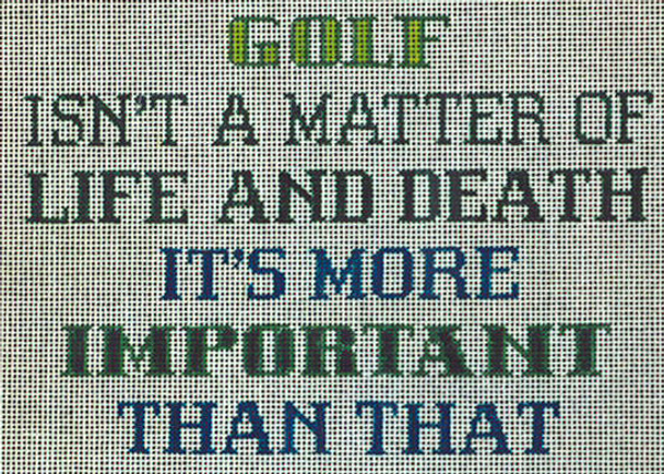 P533 Life or Death	10 x 12	13 Mesh Golf Jane Nichols Needlepoint