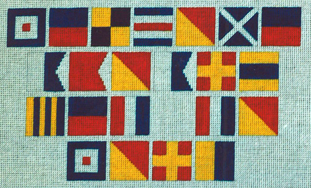 P510 Welcome Aboard	Get To Work 11 x 14	13 Mesh Jane Nichols Needlepoint