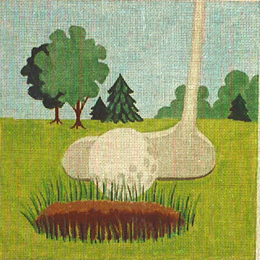 P005 Putter 12 x 12 13 Mesh Golf Jane Nichols Needlepoint