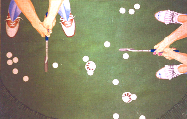 R009 Putting Practice 24 x36 13 Mesh Rug Jane Nichols Needlepoint