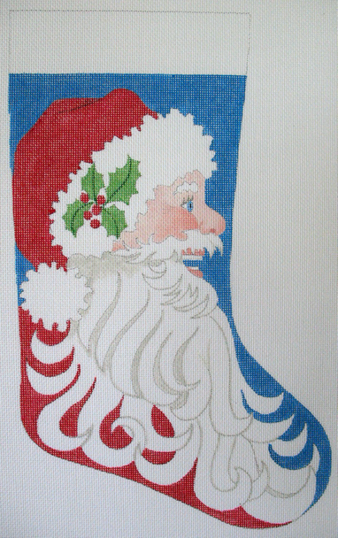 S421 Laughing Santa Stocking	approximately 11" x  18" to 20"	13 Mesh Jane Nichols Needlepoint
