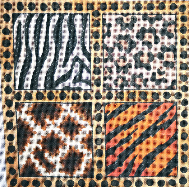 089 Wild Animal Skins  12 x 12 13 Mesh Jane Nichols Needlepoint