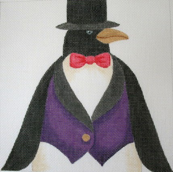 181 Top Hat Penguin 10 x 10	13 Mesh Jane Nichols Needlepoint