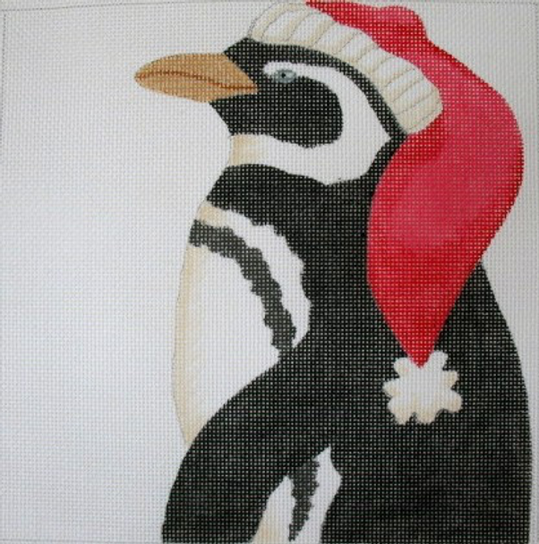 182 Stocking Cap Penguin 10 x 10	13 Mesh Jane Nichols Needlepoint