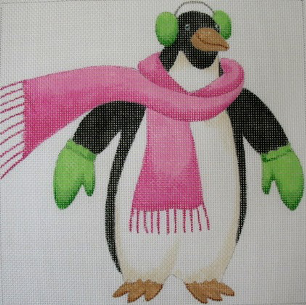 187 Scarf,Muffs,Mitts Penguin 10 x 10	13 Mesh Jane Nichols Needlepoint