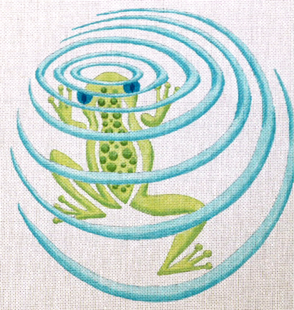 201 Ripples Frog 14 x 14	13 Mesh Jane Nichols Needlepoint