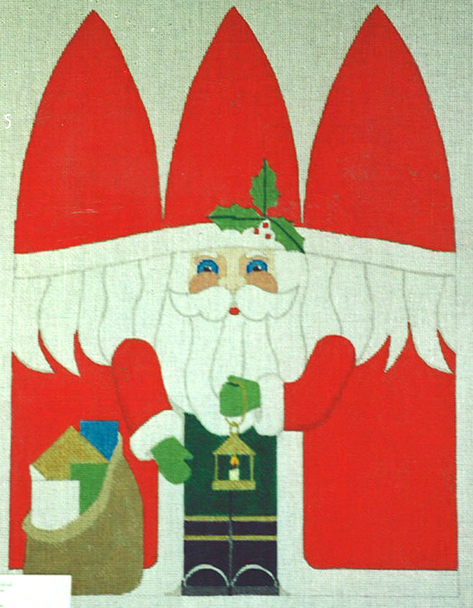 420	Standing Santa * 18 high 13 Mesh Jane Nichols Needlepoint with stitch guide and  finishing instructions