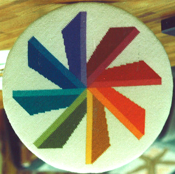 521 Rainbow Windmill 13 Mesh 14 x 14 Jane Nichols Needlepoint