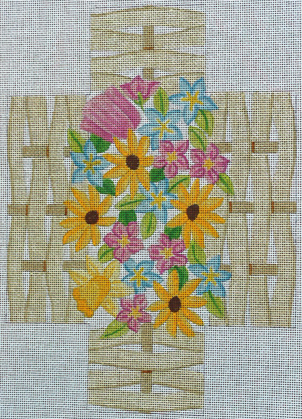 631 Flower Basket Brick Cover 13 Mesh Jane Nichols Needlepoint