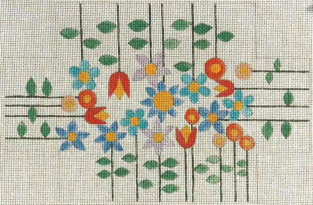 642P Flowers & Stems Pillow 10 x 14 13 Mesh Jane Nichols Needlepoint