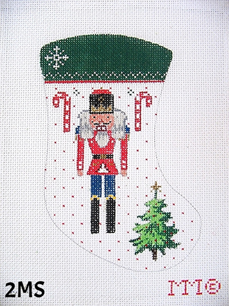 Stocking 4" x 6" 18 Mesh 2MS Nutcracker & Fir Tree MM Designs