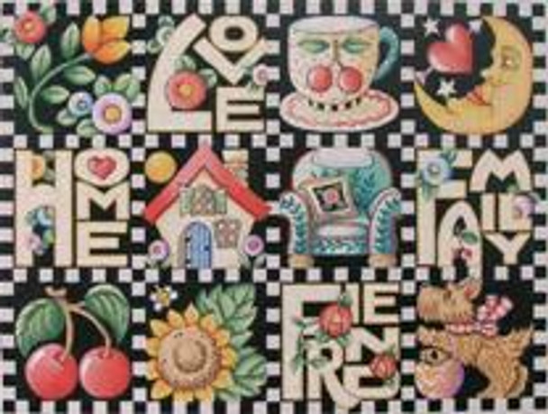 ME-BN03 Love Home Family 14x11 18 Count BANNER Mary Engelbreit