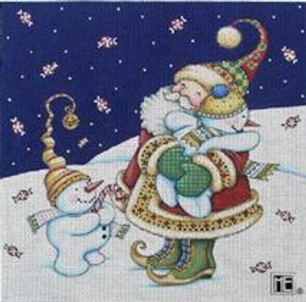 ME-SN04 Santa Hug w/ backgd 8x8  18 Count Mini Heart Mary Engelbreit