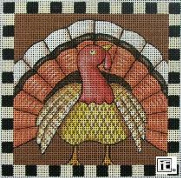 ME-SQ01 Turkey  5x5 18 Count SANTA  Mary Engelbreit