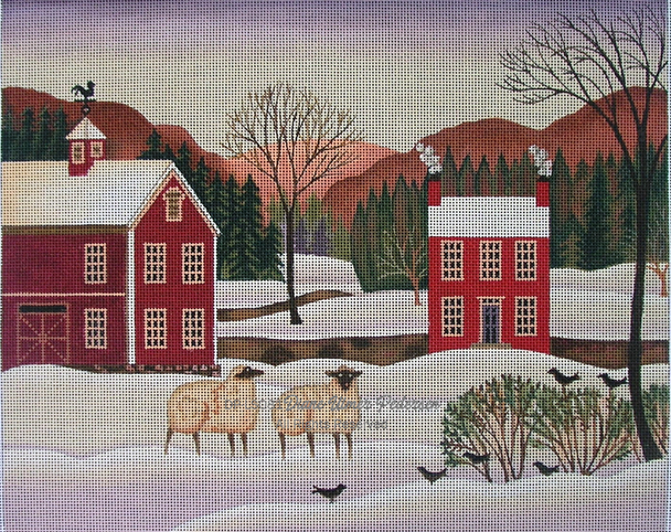 DPLS08 Winter Sheep 18 Mesh 12" x 10" Diane Ulmer Pedersen