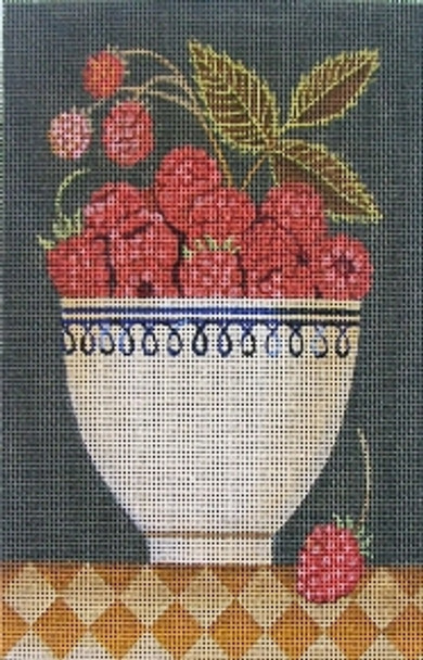 DP-FL03 Cup of Raspberries 5" x 7"  18 Mesh Diane Ulmer Pedersen