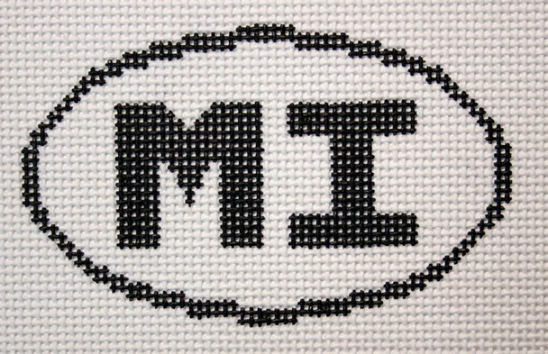 Oval MI (Marco Island, FL/Mackinac Island, MI)  5 x 3 13 Mesh 754 Silver Needle Designs