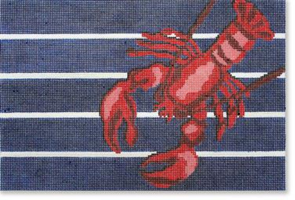 LRE-PL16 Lobster On Blue White Stripe 13 Mesh 12 x 8 Liora Manne CBK Designs