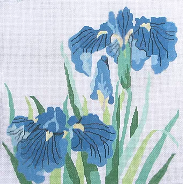 68 Jean Smith Designs Blue Siberian Iris 14 x 14 14 mesh