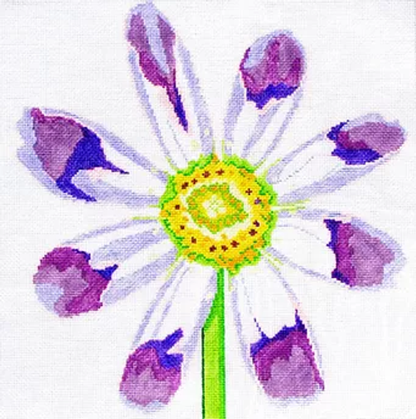 139c31 Jean Smith Designs SIMPLY FLOWER Purple Cosmos 14" sq., 13 mesh