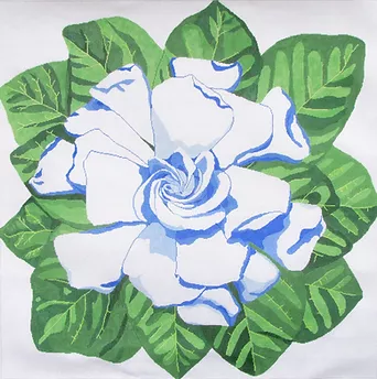 154a Jean Smith Designs GARDENIA Rug  50" Square 10 mesh