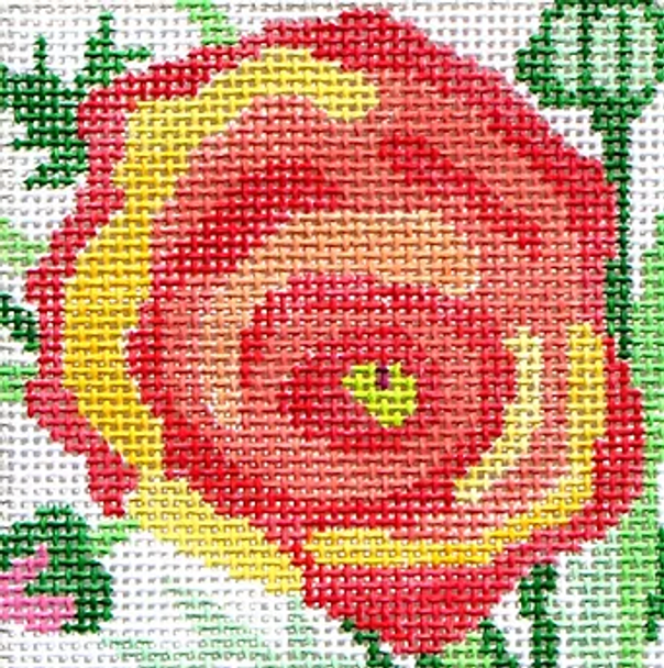 140a3 Jean Smith Designs Ranunculus Coaster 4" Square 13 mesh