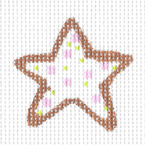 KCA8018 Pink Sprinkle Star Cookie 2" Square 18 Mesh KELLY CLARK STUDIO, LLC