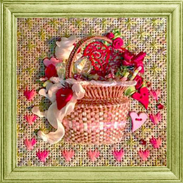 KCB05-18 Tiny Valentines Basket Kit 18 Mesh 7" x 7" KELLY CLARK STUDIO, LLC