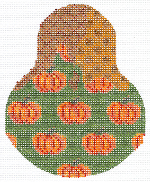 KCN1438-18 Pumpkin Patterned Pear 3.5"w x 4.5"h 18 Mesh KELLY CLARK STUDIO, LLC