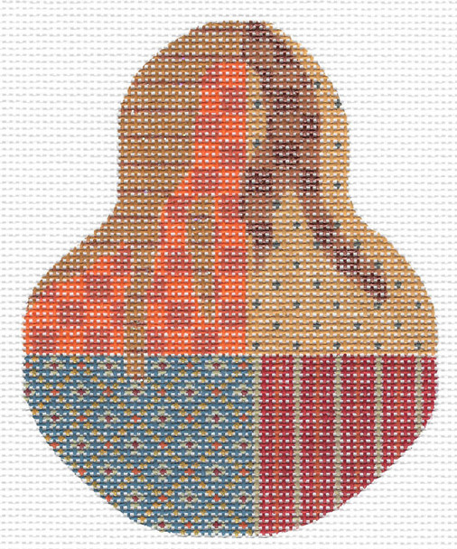 Pear KCN1439 Autumn Crazy Quilt 3.5"w x 4.5"h 18 Mesh With Stitch Guide KELLY CLARK STUDIO, LLC