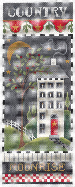 Country Sampler KCA39-18 Country Moonrise 4.25"W x 11"H 18 Mesh KELLY CLARK STUDIO, LLC