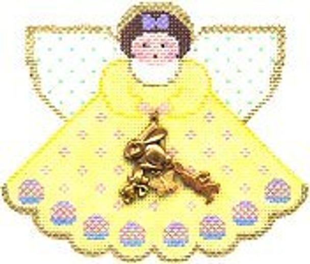 PP915 Angel With Charms Easter (yellow) 5.25x4.5 18 Mesh Includes Stitch Guide Painted Pony Designs