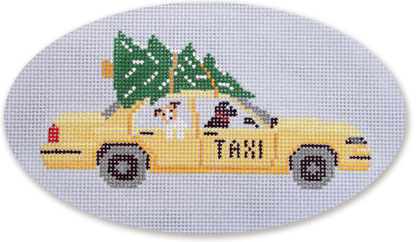 LM-XO 34 NYC Taxi With Christmas Tree 6 x 3.5 Oval, 18 Mesh Laura Megroz 
