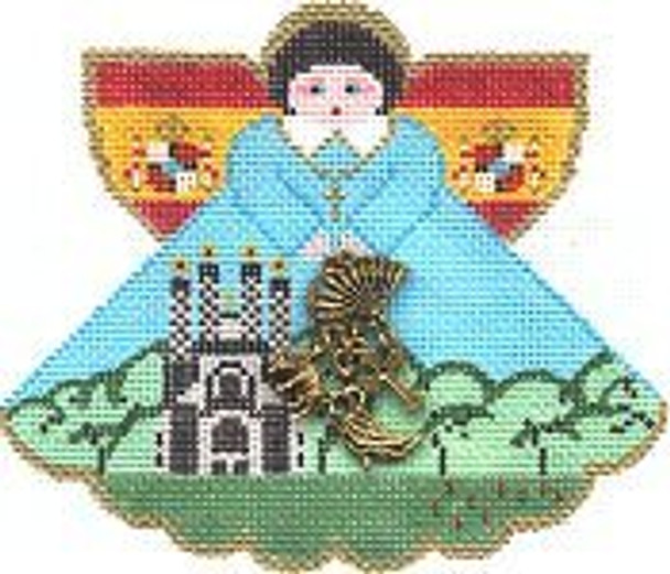 PP994AK Angel with charms: Spain (cathedral) 18 Mesh 5.25x4.5 Painted Pony Designs