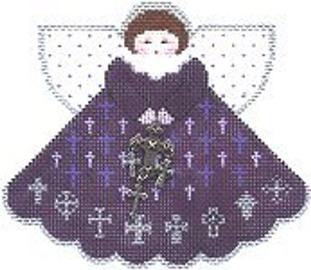(PPD) PP996AA Angel with charms: Crosses Collection (Deep Purple) 18 Mesh 5.25 x 4 Painted Pony Designs