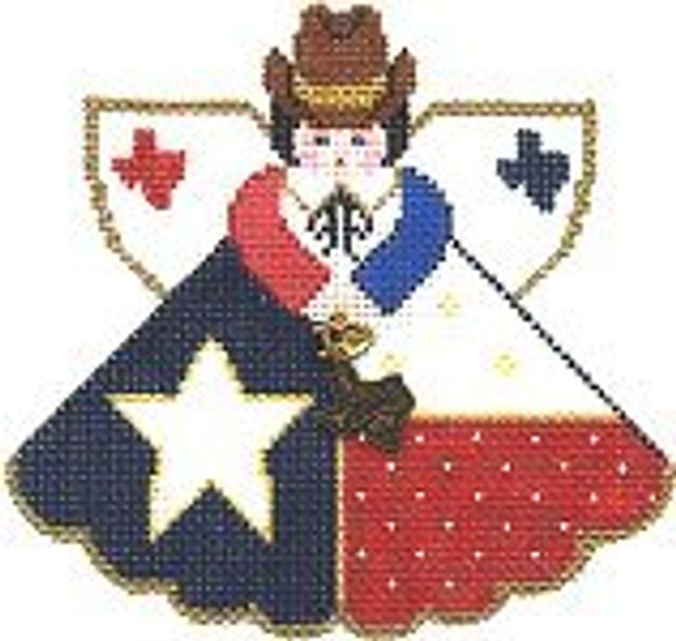 PP994TC Angel With Charms Texas Flag 5.25x4.5 18 Mesh Painted Pony Designs