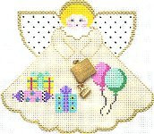 (PPD) PP996WG Angel With Charms Golden Anniversary (White) 5.25 x 4 18 Mesh Painted Pony Designs