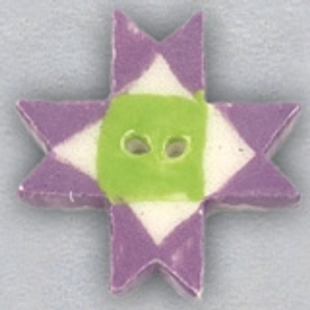 86427 Mill Hill Button Lilac Ohio Star Approx. Size: 1" x 1"