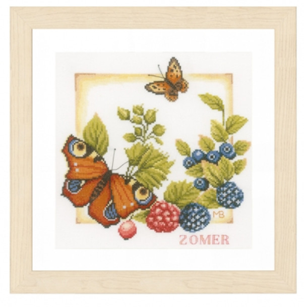 PN162303 Lanarte Kit Summer  by Marjolein 10" x 10"; White Linen ; 27ct