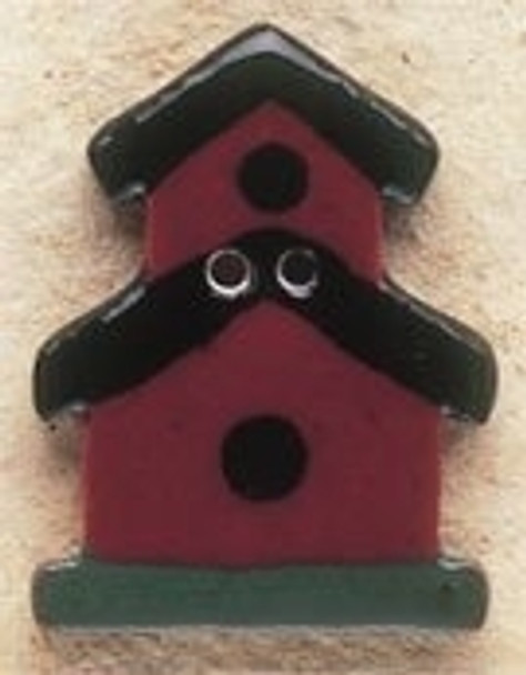 43031 Debbi Mumm Button Dark Red two story Birdhouse; 3/4" x 1 1/8"      2 Pieces