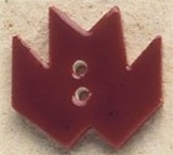 43051  Debbi Mumm Button Red Maple Leaf; 1" x 7/8"     2 Pieces