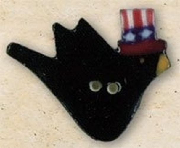 43157 Debbi Mumm Button Patriotic Crow; 1 1/4" x 1"    2 Pieces