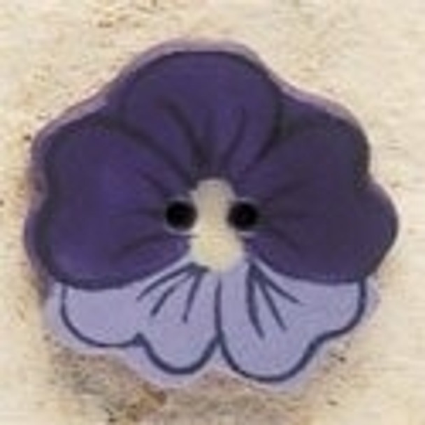 43183 Debbi Mumm ButtonPurple Pansy; 3/4" x 3/4"     2 Pieces