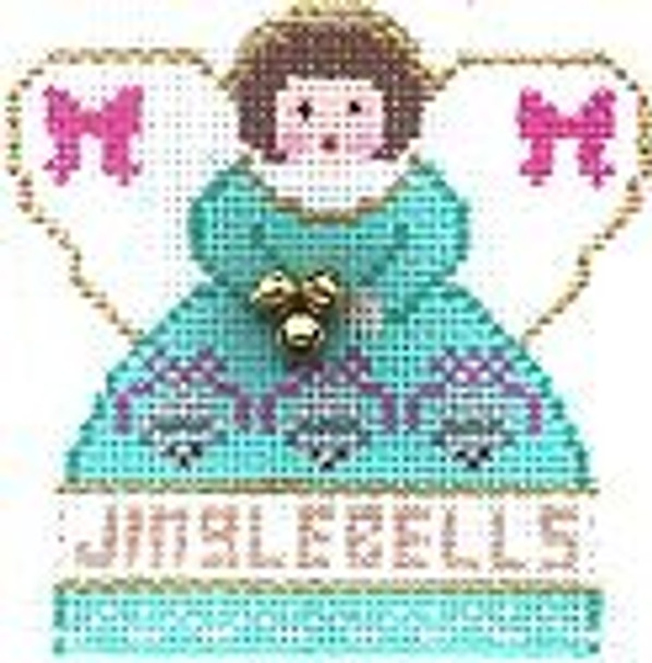 (PPD) PP999AT Mini Angel Jingle Bells (Turquoise) With Stitch Guide 18 Mesh 3 x 3 Painted Pony Designs