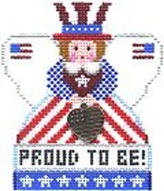 (PPD) PP999BB Mini Angel Proud American (Red And Blue)18 Mesh 3 x 3 Painted Pony Designs